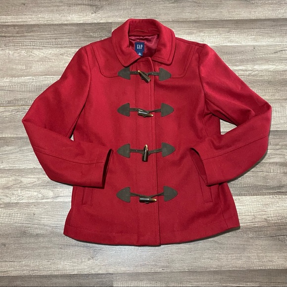 Gap Red Toggle Button Pea Coat - Picture 8 of 15